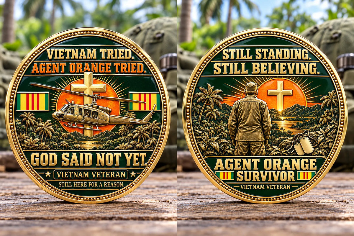 Vietnam Veteran Agent Orange Survivor Commemorative Medallion – God Said Not Yet, Still Standing in Faith