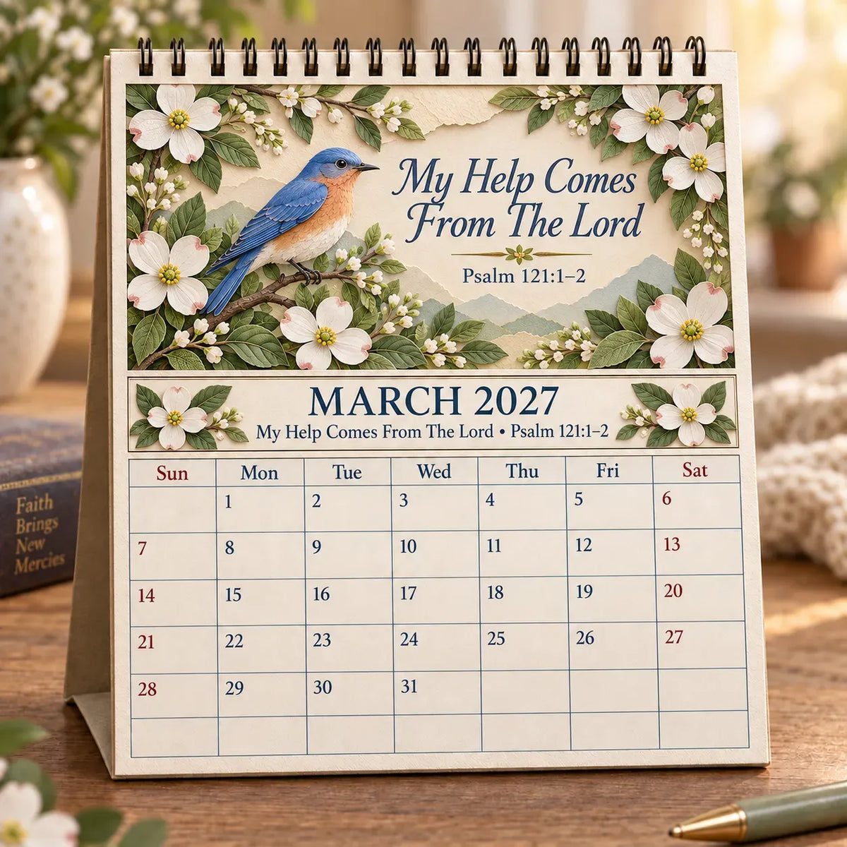 ✝️ Christian Calendar 2027 | 12 Scripture Designs with Nature Scenes