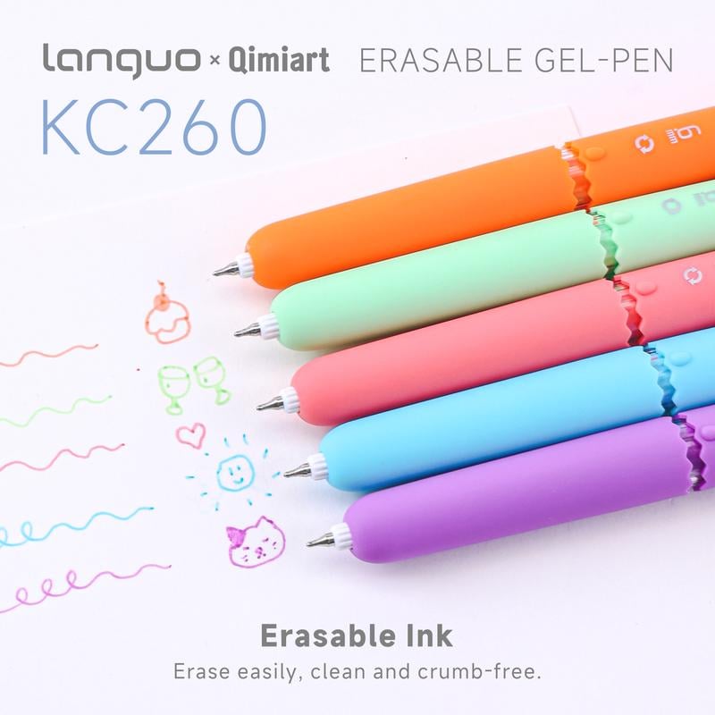 9-Color Erasable Gel Pens – Quick-Dry, Smooth Writing & Easy Erasing