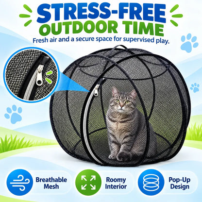 ⏳ Last Day 50% OFF – 🐱 Pop Up Cat Playpen | 32-Inch Breathable Mesh Enclosure for Indoor & Outdoor Use 🌿