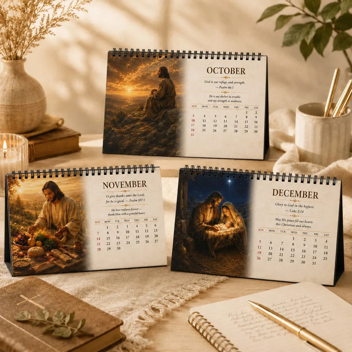 ⏳ Last Day50% OFF – ✝️ 2027 Christian Desk Calendar | Jesus-Inspired Daily Encouragement for Home, Office, Prayer Spaces & Meaningful Christian Gifts 📖✨