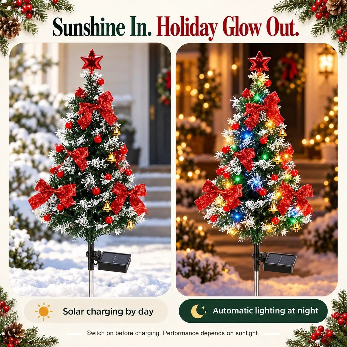 🎉🎄 Solar Christmas Tree Lights –  DIY Outdoor Holiday Decor