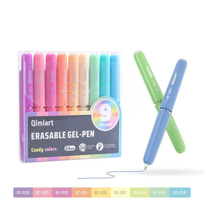 9-Color Erasable Gel Pens – Quick-Dry, Smooth Writing & Easy Erasing
