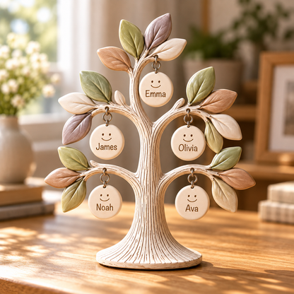 Personalized Family "Tree of Life" Desktop Ornament – Custom Names 🌳💖