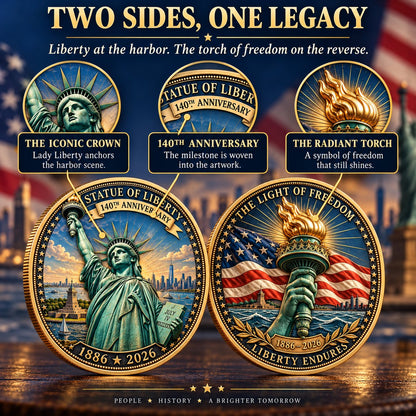 ⏳ Last Day 50% OFF – 🗽 Statue of Liberty 140th Anniversary Commemorative Coin | 1886–2026 American Heritage Keepsake 🇺🇸