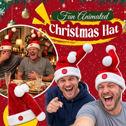 🎅 Funny Moving & Singing Santa Hat – Fun Christmas Party Accessory