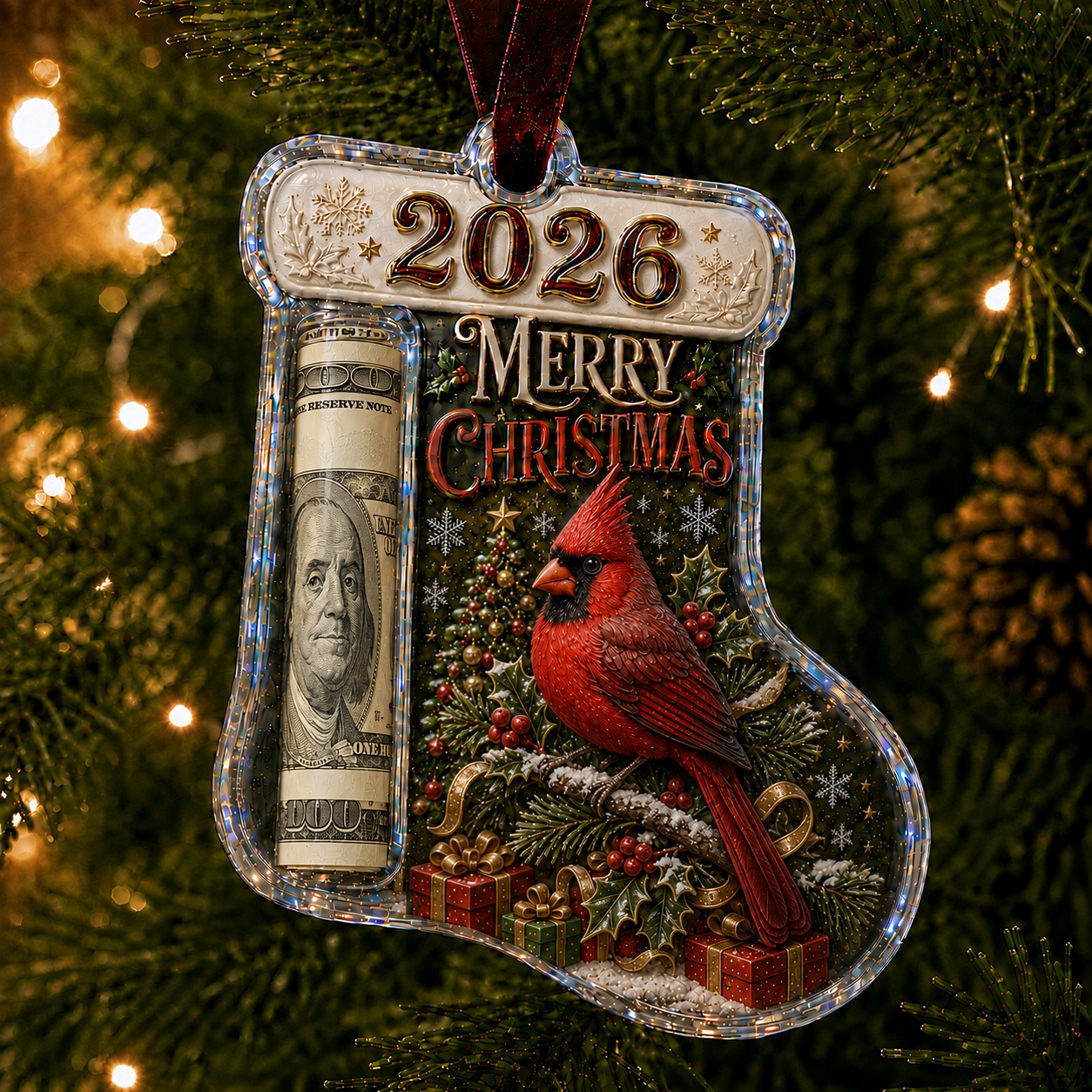 Cash Clip Christmas Tree Ornament – Novelty Holiday Money Gift Clip | 9 Festive Styles
