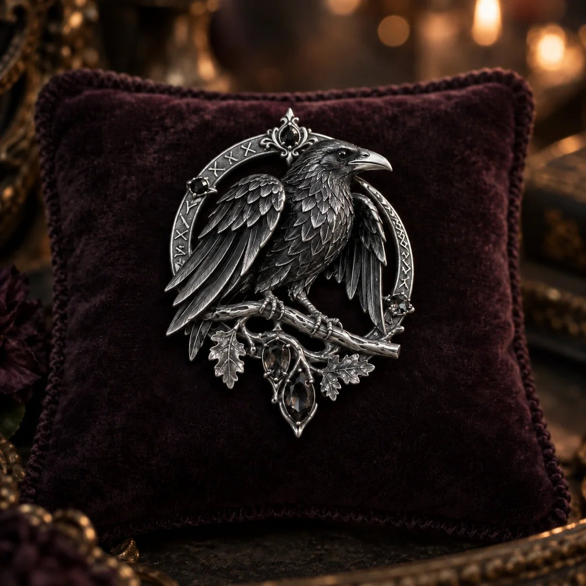 🔥LAST DAY 50% OFF - 🐦‍⬛ Gothic Celtic Raven Brooch – Dark Academia Statement Pin