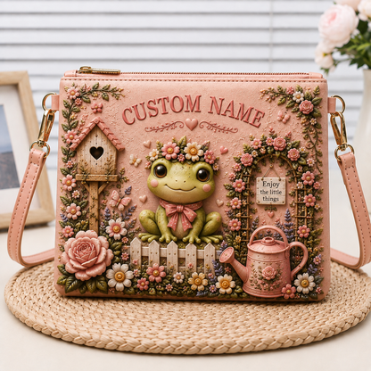🌸 Personalized Floral Garden Embossed Animal Shoulder Bag – Best Gift For You