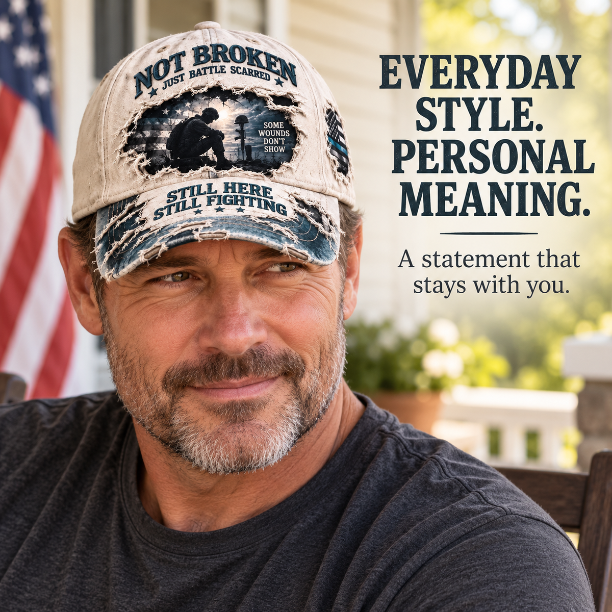 Veteran Mental Health Awareness PTSD Printed Baseball Cap