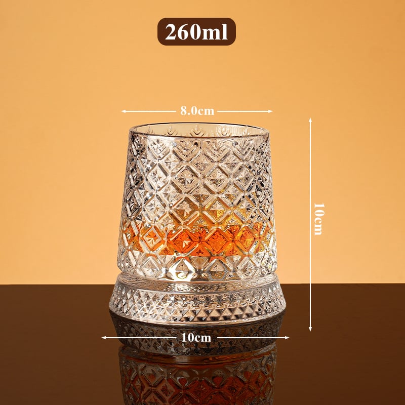 🔥Last Day Promotion-50% OFF 💥Rotating Crystal Whiskey Tumbler Glass
