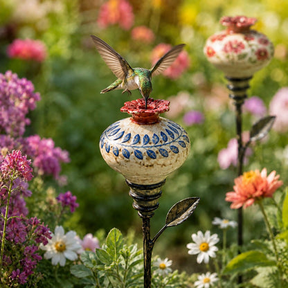 🐦 Retro hummingbird feeder garden pole