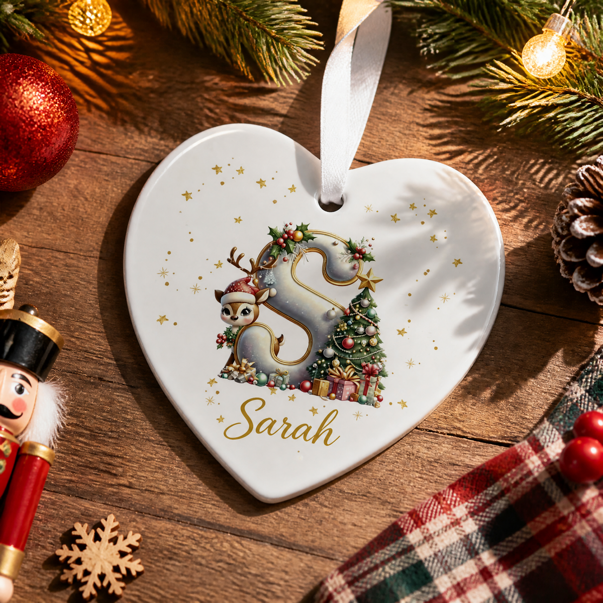 ✨ 💖 Personalized Christmas Initial Ornaments – Keepsake Holiday Collection 🎄