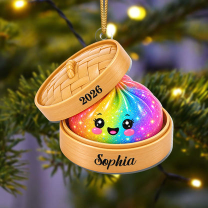 Personalized Glitter Dumpling Ornament