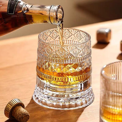 🔥Last Day Promotion-50% OFF 💥Rotating Crystal Whiskey Tumbler Glass