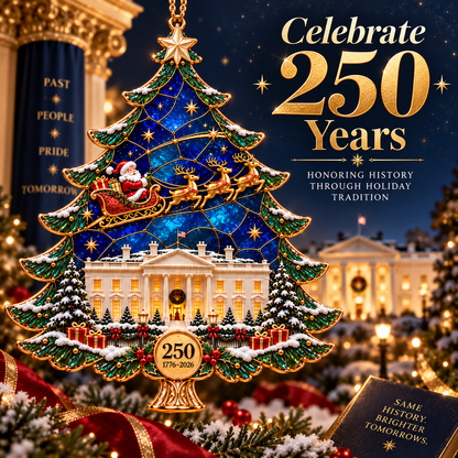 🎄 250th Anniversary Christmas Tree Ornament – 1776–2026 Keepsake