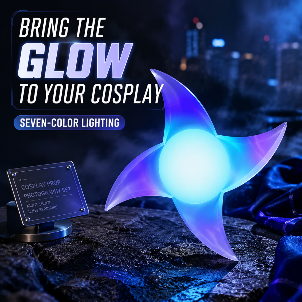 🔥Limited Time Discount⚡Whirlwind Spiral Light Blade | LED Multi-Color Cosplay Prop • Rotatable Glowing Shuriken