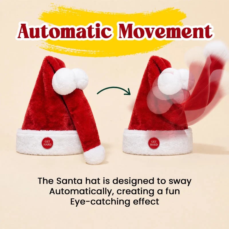 🎅 Funny Moving & Singing Santa Hat – Fun Christmas Party Accessory
