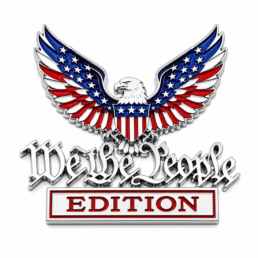 We the People Patriotic Eagle Auto Emblem Set (2-Piece)