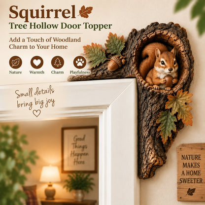 ⏰LAST DAY 50% OFF 🐿️ Chipmunk Tree Hollow Door Topper | Woodland Animal Doorway Decor For Cozy Nature Homes