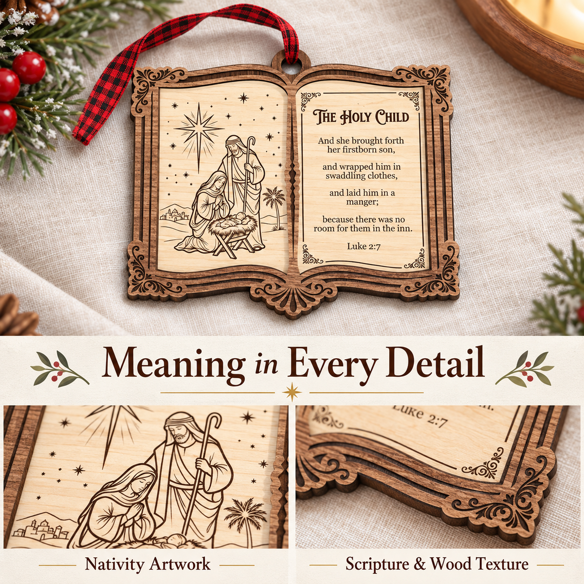🔥Last Day 50% OFF -✨ The Greatest Story Ever Told... Right on Your Tree! | Nativity Story Wooden Bible Ornaments 📖🎄