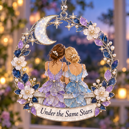 💖 "Always My Sister, Forever My Friend" Handcrafted Suncatcher Ornament Collection