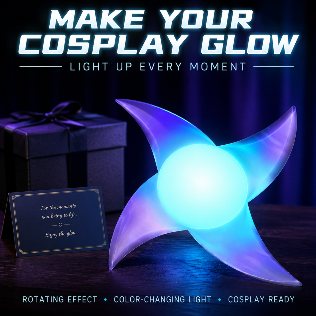🔥Limited Time Discount⚡Whirlwind Spiral Light Blade | LED Multi-Color Cosplay Prop • Rotatable Glowing Shuriken