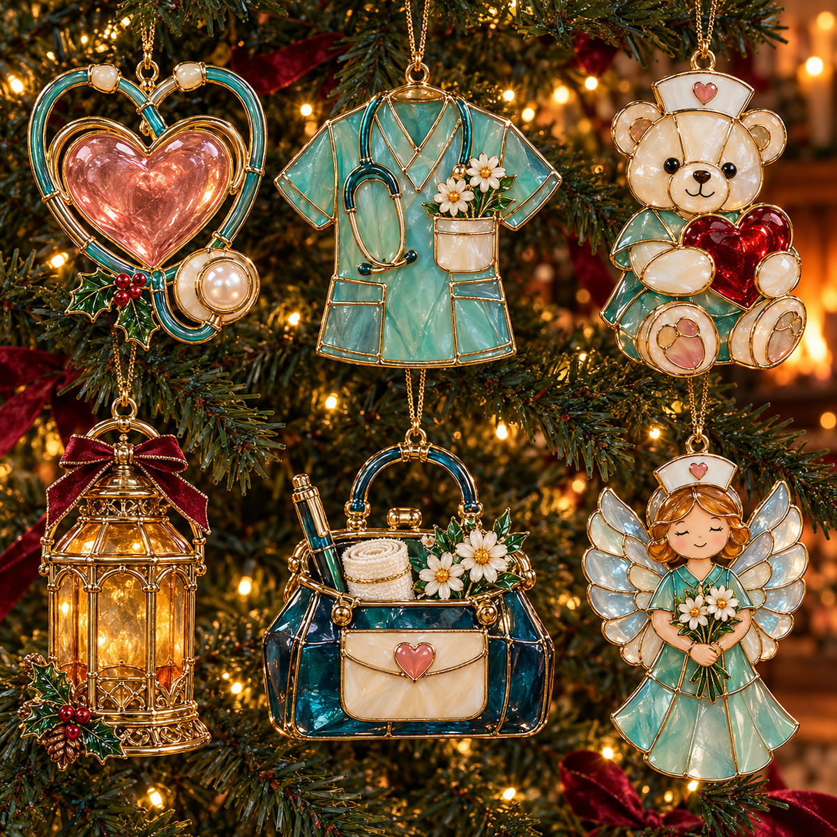 ✨ 2026 Nurse Thanksgiving Christmas Ornaments | 6-Piece Set