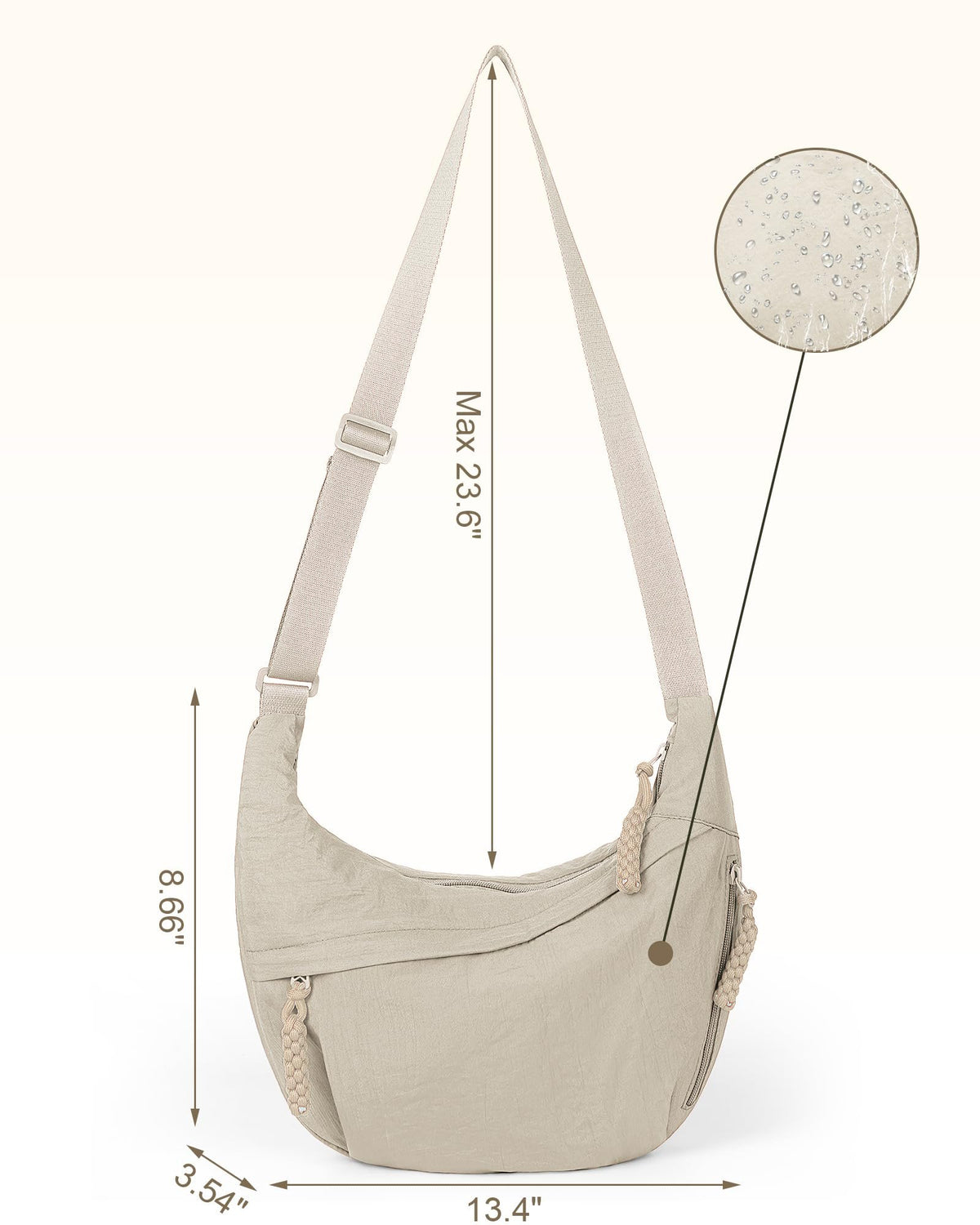 Women's Fashion Solid Color Nylon Crossbody Bag