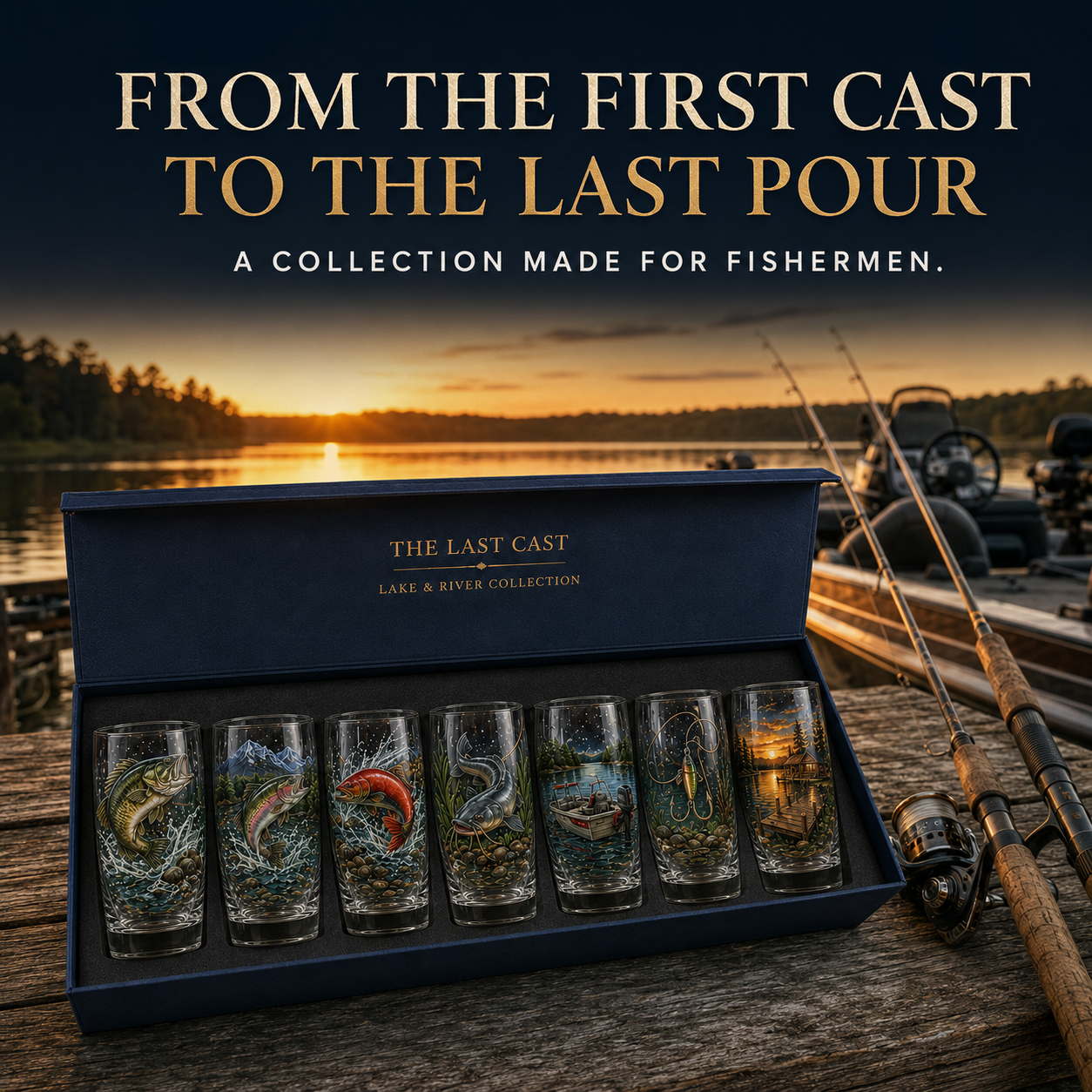 🎅🎅 2026 Christmas Gift 50% Off--✨🎣 The Last Cast Fishing Pint Glass Collection – 7 Unique Angler Designs