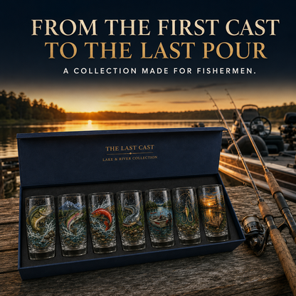 🎅🎅 2026 Christmas Gift 50% Off--✨🎣 The Last Cast Fishing Pint Glass Collection – 7 Unique Angler Designs