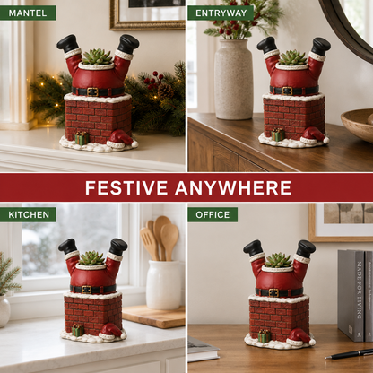 Santa Stuck in the Chimney Succulent Planter 🎅🌵