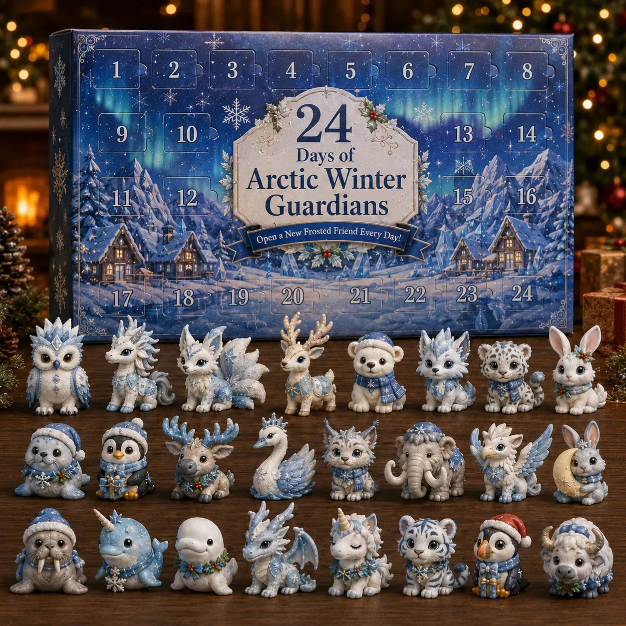 ⏳ Last Day 50% OFF – ✨ 24-Day Fantasy Guardian Advent Calendar Collection | 24 Unique Mini Collectible Characters with 4 Magical Themes for Daily Surprises & Display 🌲🌊