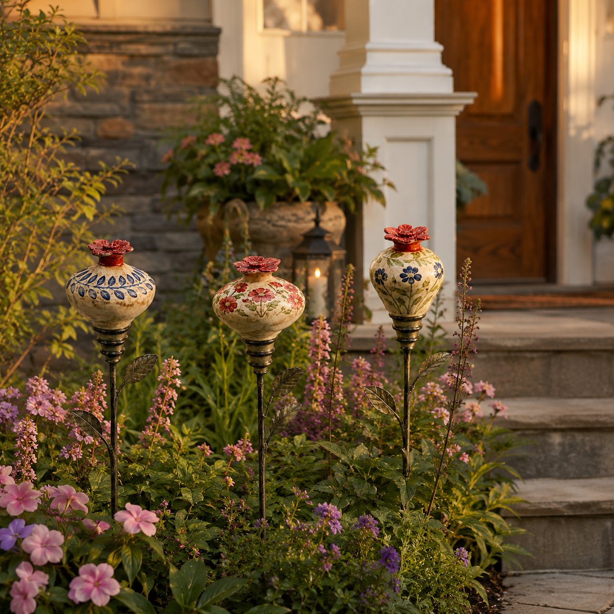 🐦 Retro hummingbird feeder garden pole