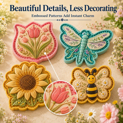 ⏳ Last Day 50% OFF – 🌸 8-Design Spring Garden Mini Pie Mold Collection | Reusable Embossed Molds for Shaping Detailed Bee, Butterfly, Ladybug, Sunflower, Cottage & More 🥧✨