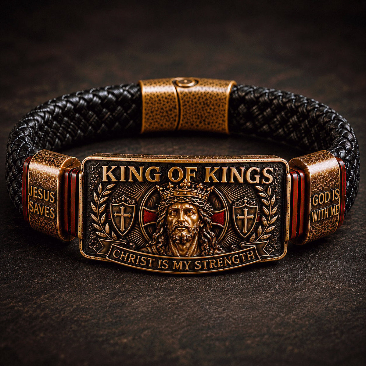✝️King of Kings Faith Bracelet – Adjustable Christian Wristband Gift