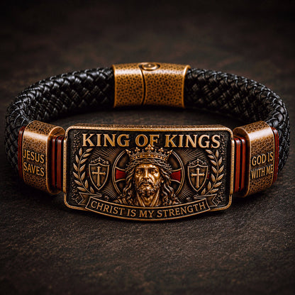 ✝️King of Kings Faith Bracelet – Adjustable Christian Wristband Gift
