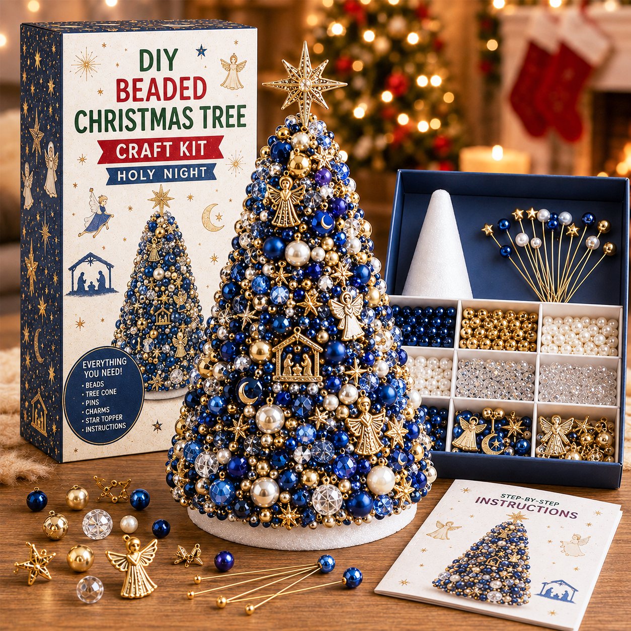 🔥Last Day 50% OFF - 🎄✨ DIY Beaded Christmas Tree Craft Kit