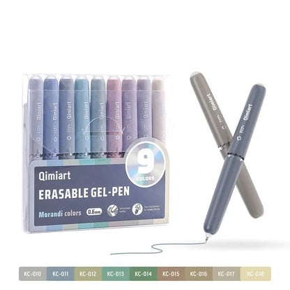 9-Color Erasable Gel Pens – Quick-Dry, Smooth Writing & Easy Erasing