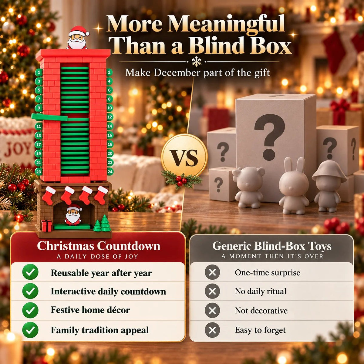 💯🎅Mechanical Santa Chimney Christmas Countdown Calendar