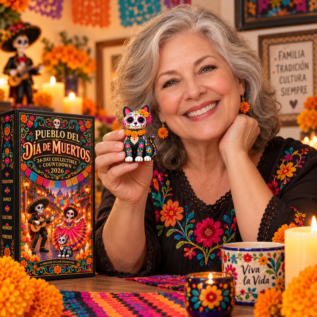 Pueblo del Día de Muertos 2026 – 24-Day Day of the Dead Collectible Countdown Calendar with 24 Unique Miniatures