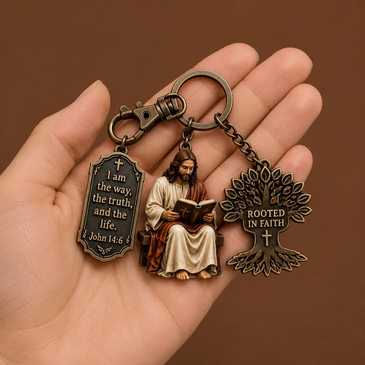 ✝️Jesus Reading Keychain