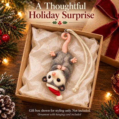 🎄 "Hanging Around" Santa Possum Ornament | Funny Upside-Down Christmas Tree Decor 🐾