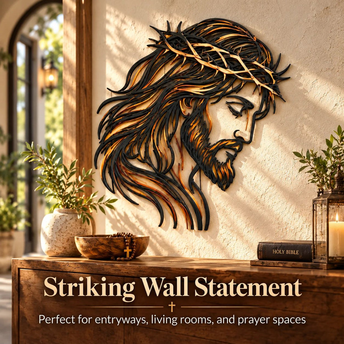 ✝️ Crown of Grace Jesus Metal Wall ArtTM – Rustic Faith-Inspired Christian Wall Decor(✨Buy 2 Free Shipping)