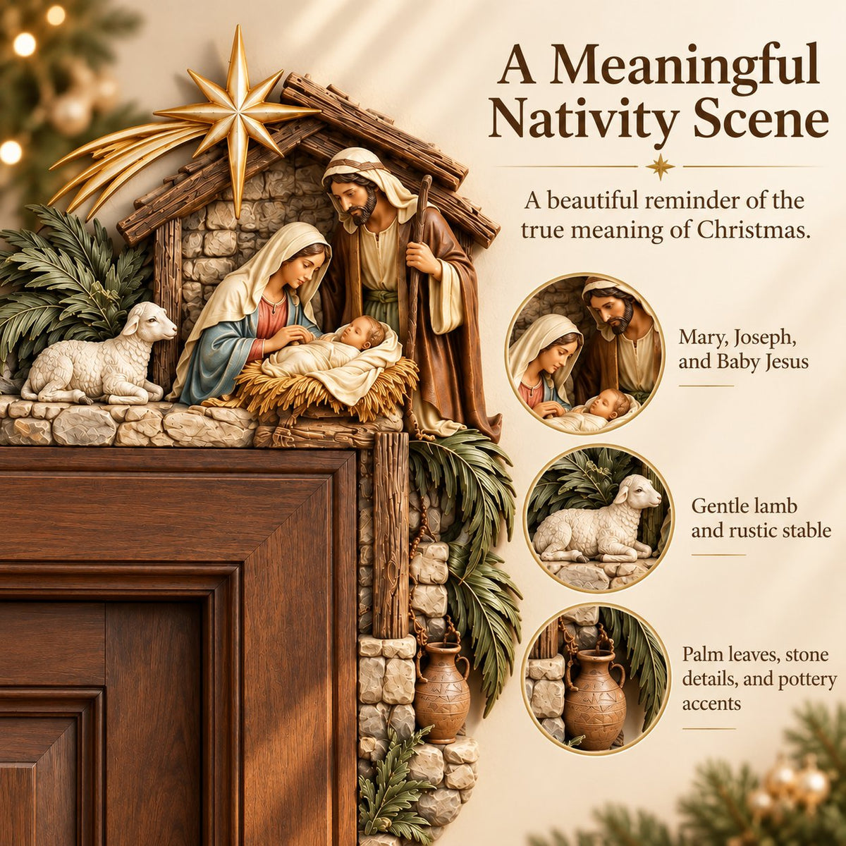 🎄 Christmas Nativity Door Frame Corner Decor — A Meaningful Holiday Accent ✨