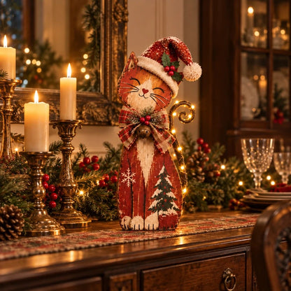 Vintage Christmas Cat Trio