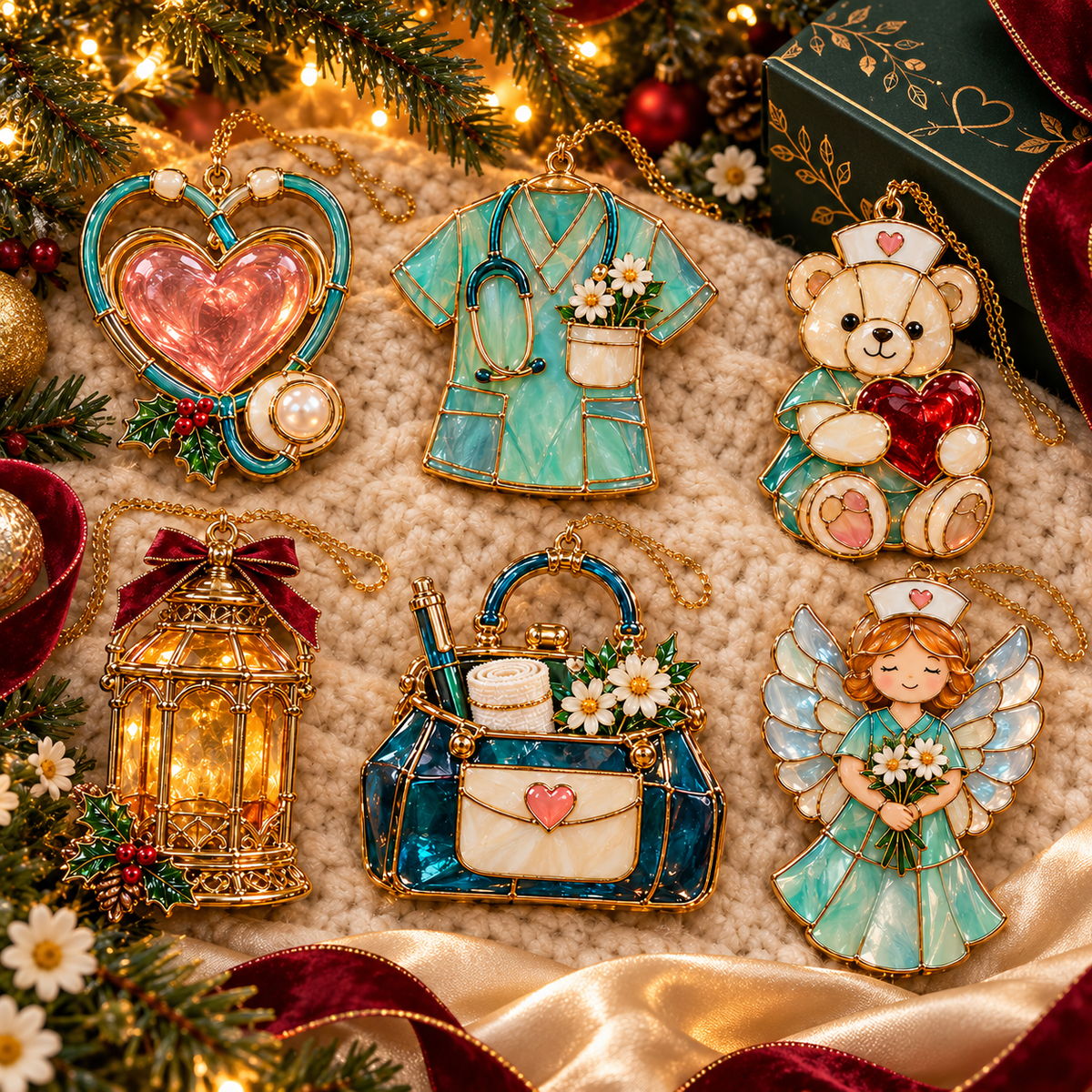 ✨ 2026 Nurse Thanksgiving Christmas Ornaments | 6-Piece Set