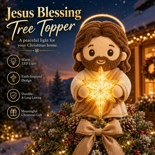 ⏳ Last Day 50% OFF – ✝️ Christian Christmas Tree Topper | Cute Jesus Blessing & Mary Grace Designs for Faith-Filled Trees, Family Traditions & Meaningful Holiday Décor 🎄