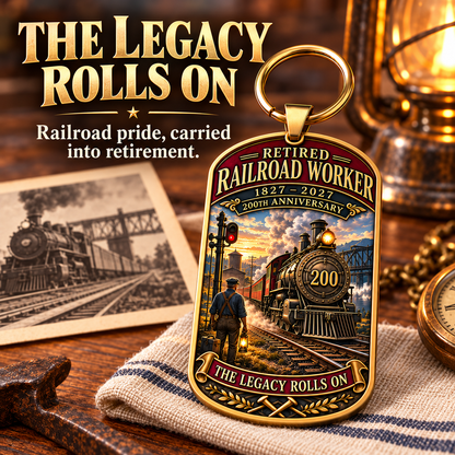 🚂1827–2027 Retired Railroad Worker 200th Anniversary Commemorative Keychain – The Legacy Lives On
