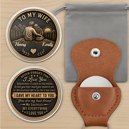 Custom Pocket Hug - Personalized Anniversary Wedding Gifts For Husband And Wife, Him And Her - Love Token Lasts Forever